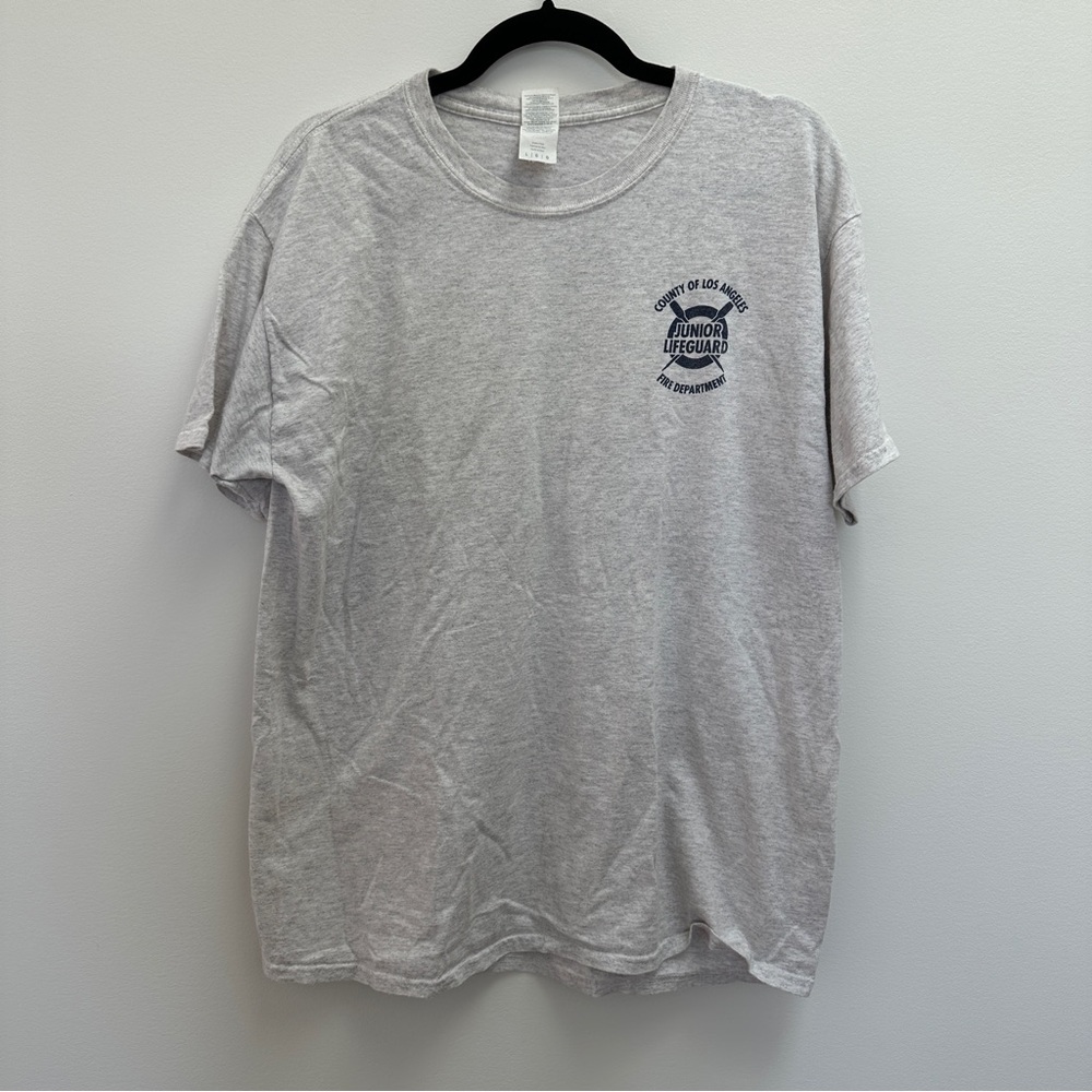 Gildan Heather Gray Junior Lifeguard T-Shirt Size Large